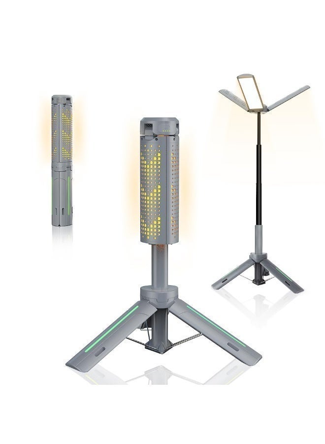 Rechargeable 8000mAh Camping and Work Light with Adjustable Stand 3.4 ft, 3000 Lumen Cordless Work Light Featuring 3 Adjustable Heads, Dimmable Emergency Flashlight with Telescopic Tripod - Image 1