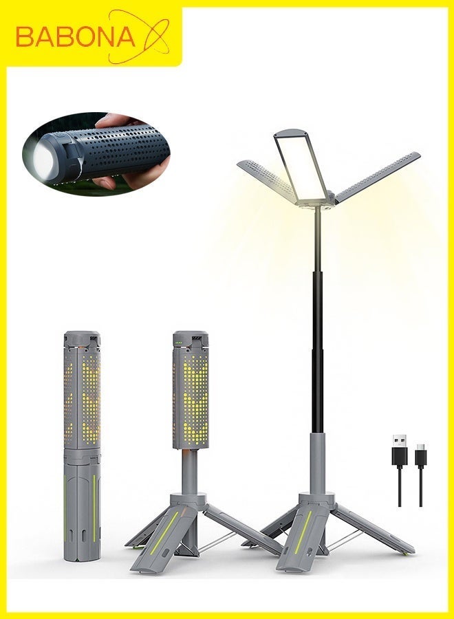 BABONA Telescopic Camping Light Strip Bracket (40-Inch Tripod), 8000mah Rechargeable Camping Light and Lantern Flashlight—suitable for Power Outages, Emergencies, Camping, And Hiking - Image 1