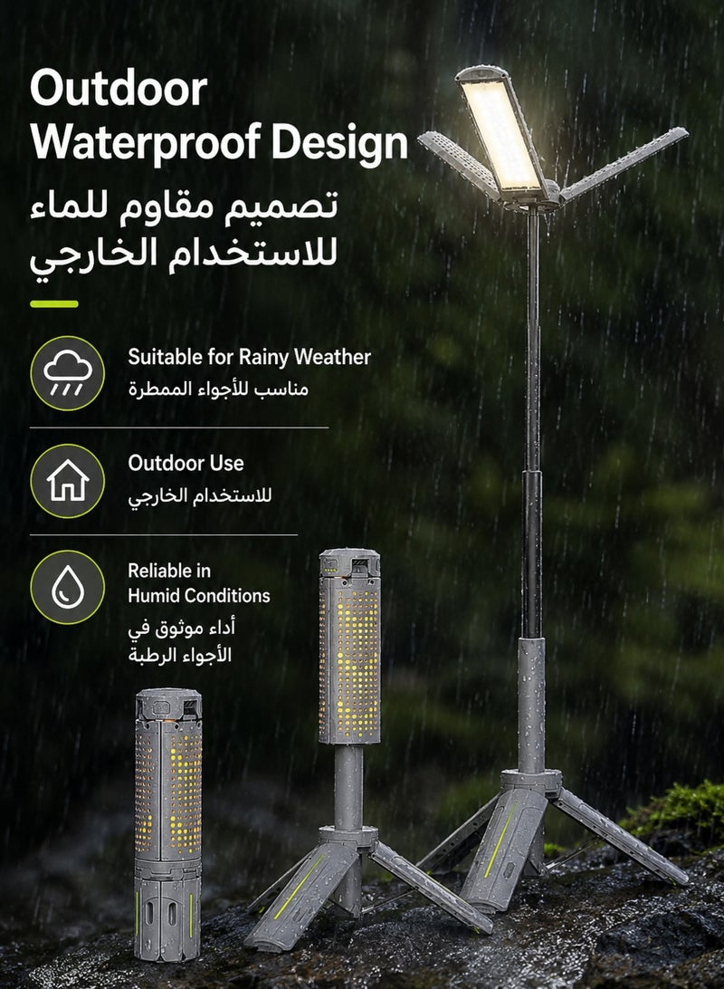 BABONA Telescopic Folding Camping Light, 8000mah Rechargeable Lantern, Portable Flashlight, Suitable for Camping Trips, Fishing and Work - Image 5