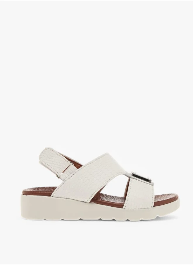 LBL by Shoexpress Boys Animal Textured Arabic Sandals with Hook and Loop Closure