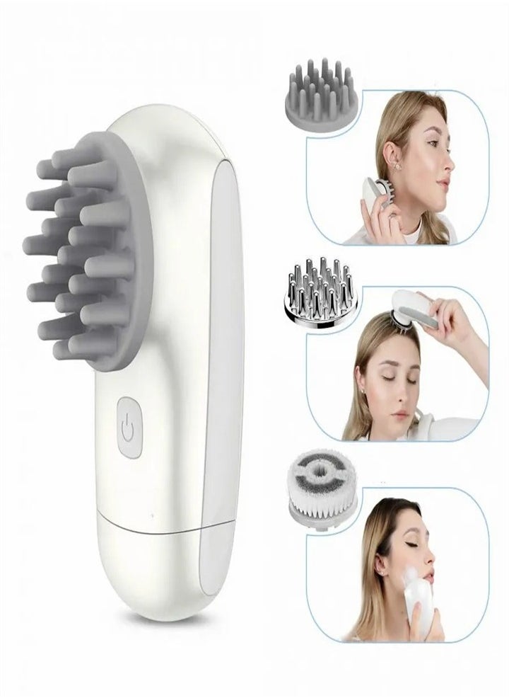 Generic Electric Head Massager Portable Scalp Massager Relaxing Headache Massager with 2 Replacement Massage Heads and 1 Facial Brush for Head, Neck, Arms, Legs, Face  - Image 1