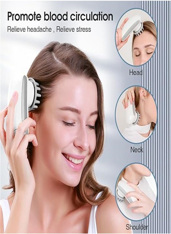Generic Electric Head Massager Portable Scalp Massager Relaxing Headache Massager with 2 Replacement Massage Heads and 1 Facial Brush for Head, Neck, Arms, Legs, Face  - Image 3