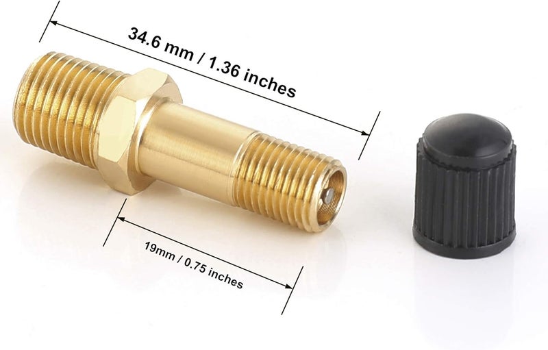 Hromee Air Tank Valve 1/8" MNPT, 4 Pieces Brass Fill Valve with Caps, Using with Compressed Air Tank - Image 3