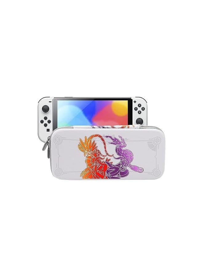 PROMASS Carrying case for Nintendo Switch/ Switch OLED-Pokemon Scarlet and Violet Protective Hard Portable Travel case Shell Pouch for Console & Accessories (white) - Image 1