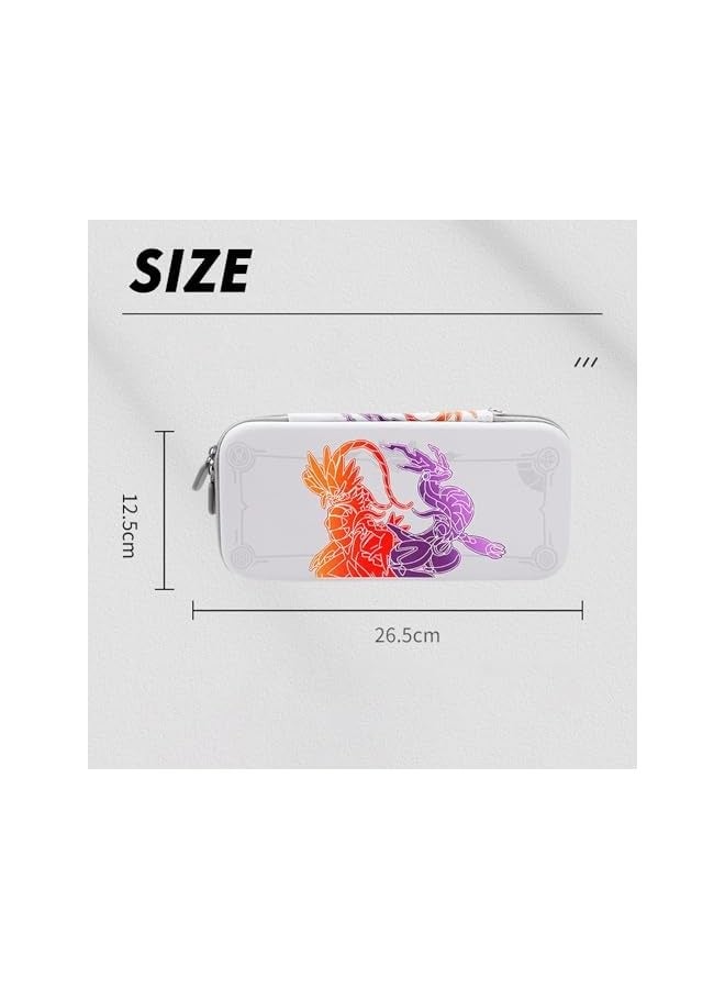 PROMASS Carrying case for Nintendo Switch/ Switch OLED-Pokemon Scarlet and Violet Protective Hard Portable Travel case Shell Pouch for Console & Accessories (white) - Image 3