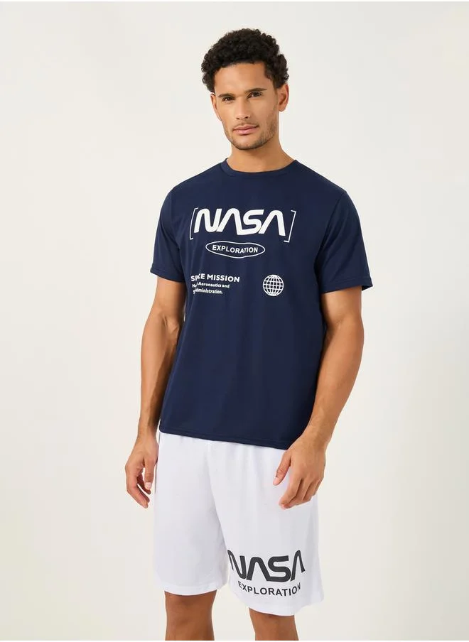 Styli NASA Graphic Print T-Shirt and Shorts Set