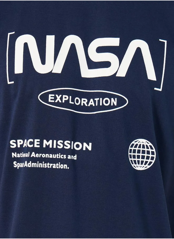 ستايلي NASA Graphic Print T-Shirt and Shorts Set