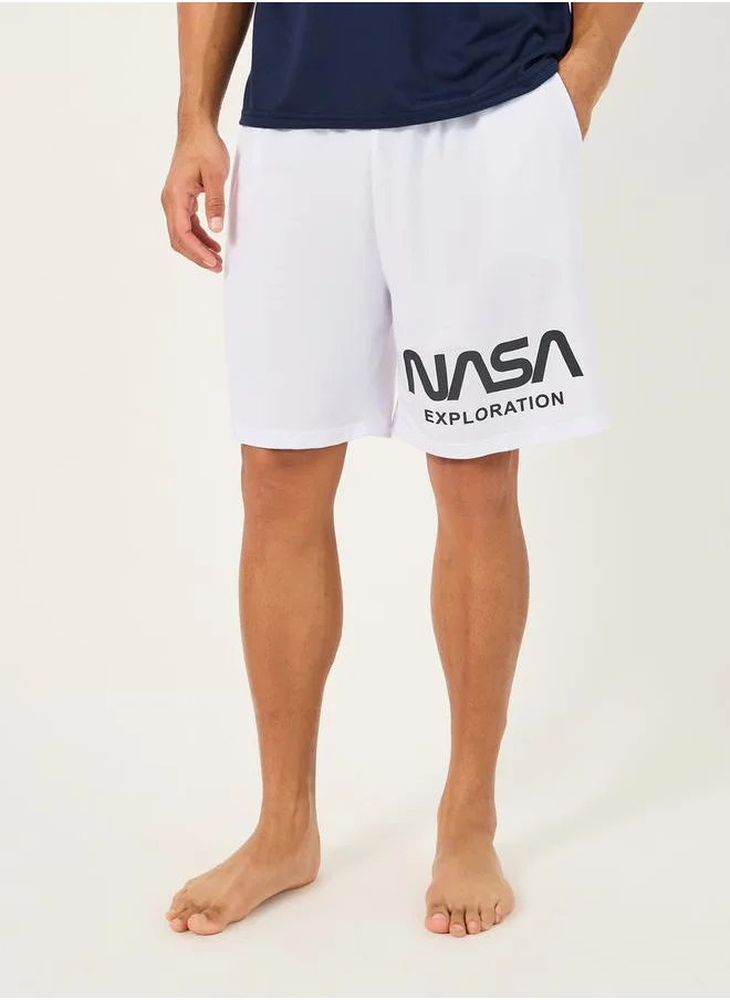 ستايلي NASA Graphic Print T-Shirt and Shorts Set