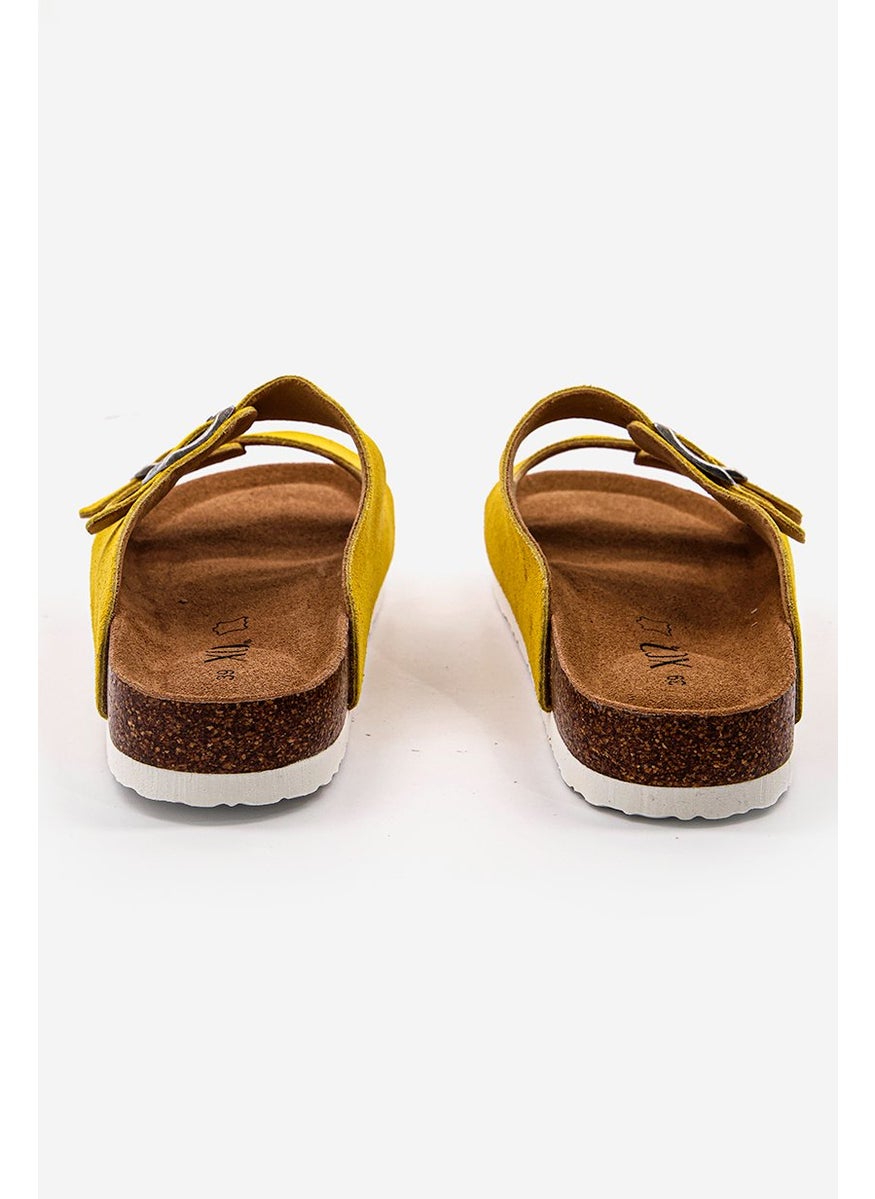 XOXO Women Cork Slipper, Mustard Yellow  - Image 4