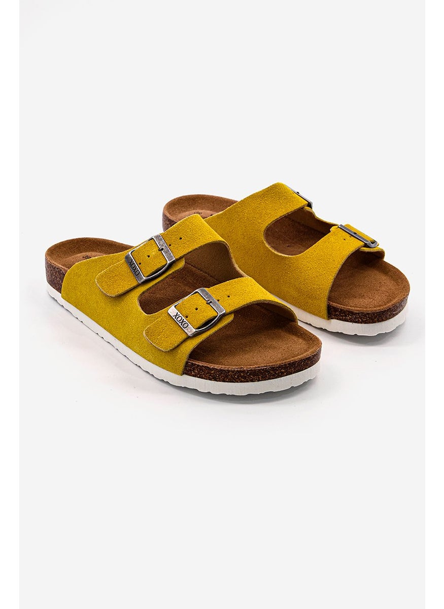 XOXO Women Cork Slipper, Mustard Yellow  - Image 1