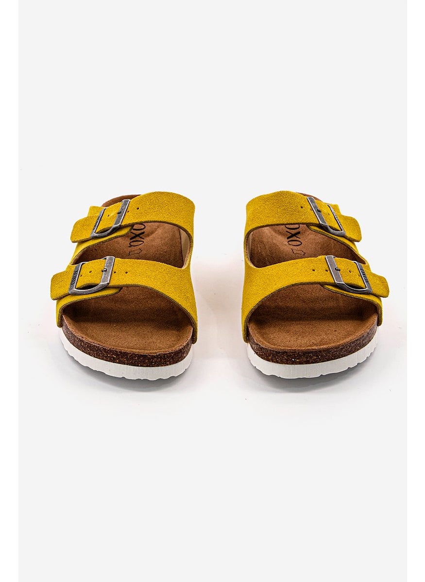 XOXO Women Cork Slipper, Mustard Yellow  - Image 3