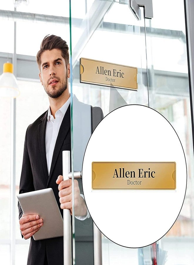 nexat Acrylic Wall Name Plate Holder Clear Acrylic Sign Holder Frame with Adhesive Tapes, Door Plates for Home, Office, Classroom Pack of 4 pcs (CUT ENDS FOR EASY REMOVAL) (10 X 3 inch, 4) - Image 3