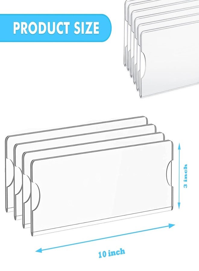 nexat Acrylic Wall Name Plate Holder Clear Acrylic Sign Holder Frame with Adhesive Tapes, Door Plates for Home, Office, Classroom Pack of 4 pcs (CUT ENDS FOR EASY REMOVAL) (10 X 3 inch, 4) - Image 2