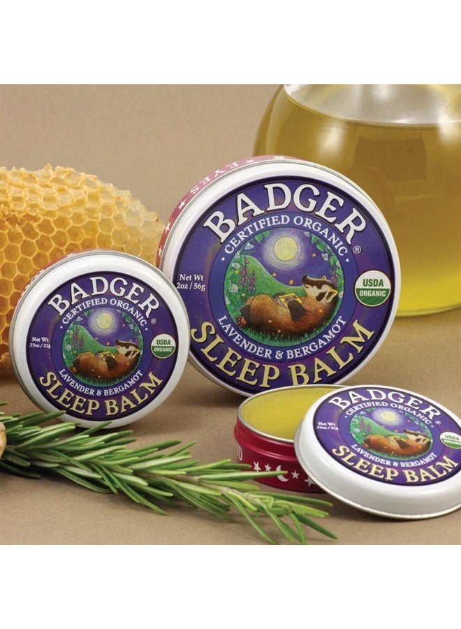 Badger Sleep Balm, Lavender & Bergamot, Natural Sleep Balm, Scented Relaxing Balm for Children and Adults, Calming Night Balm, Organic Sleep Balm, 0.75 oz (3 Pack)