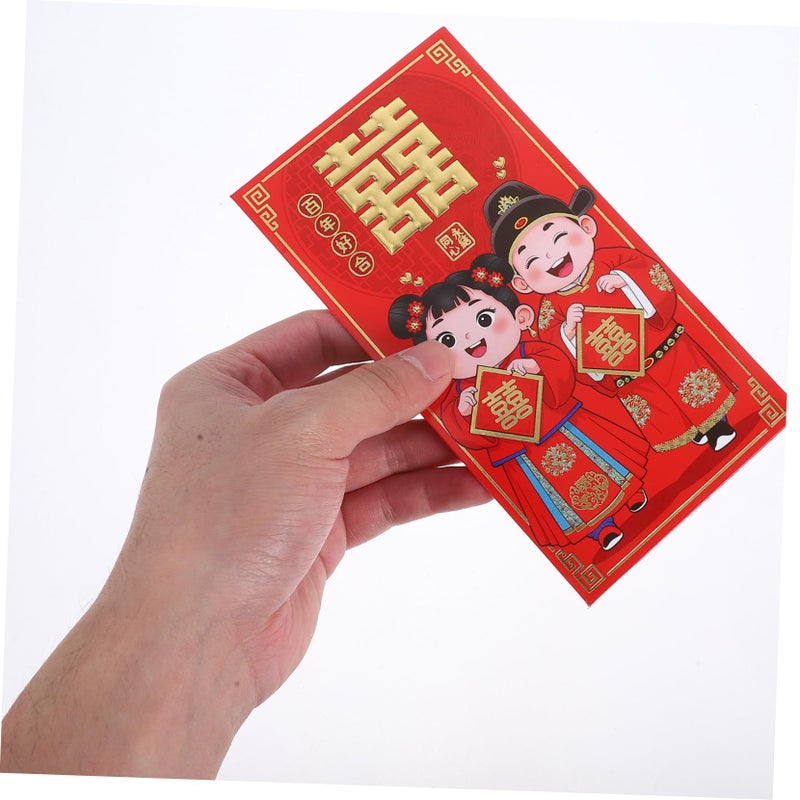 6Pcs Red Chinese Wedding Money Envelopes With Traditional Elements For Cash Gifts - Image 5