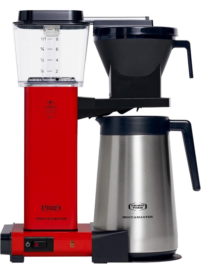 موكا ماستر KBGT Coffee Brewer: ماكينة تحضير القهوة المفلترة مع دورق حراري معزول من الستانلس ستيل – 1.25 لتر – أحمر  - Image 1