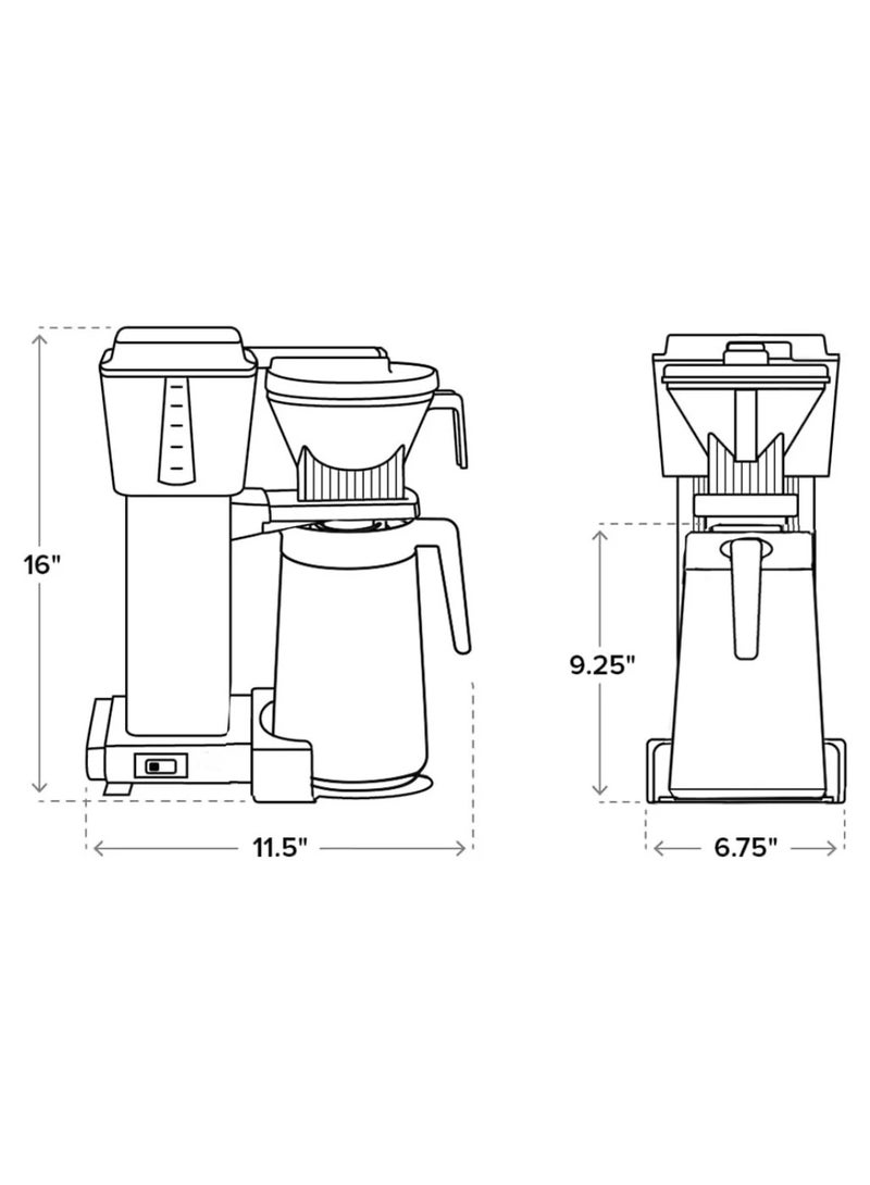 موكا ماستر KBGT Coffee Brewer: ماكينة تحضير القهوة المفلترة مع دورق حراري معزول من الستانلس ستيل – 1.25 لتر – أحمر  - Image 5