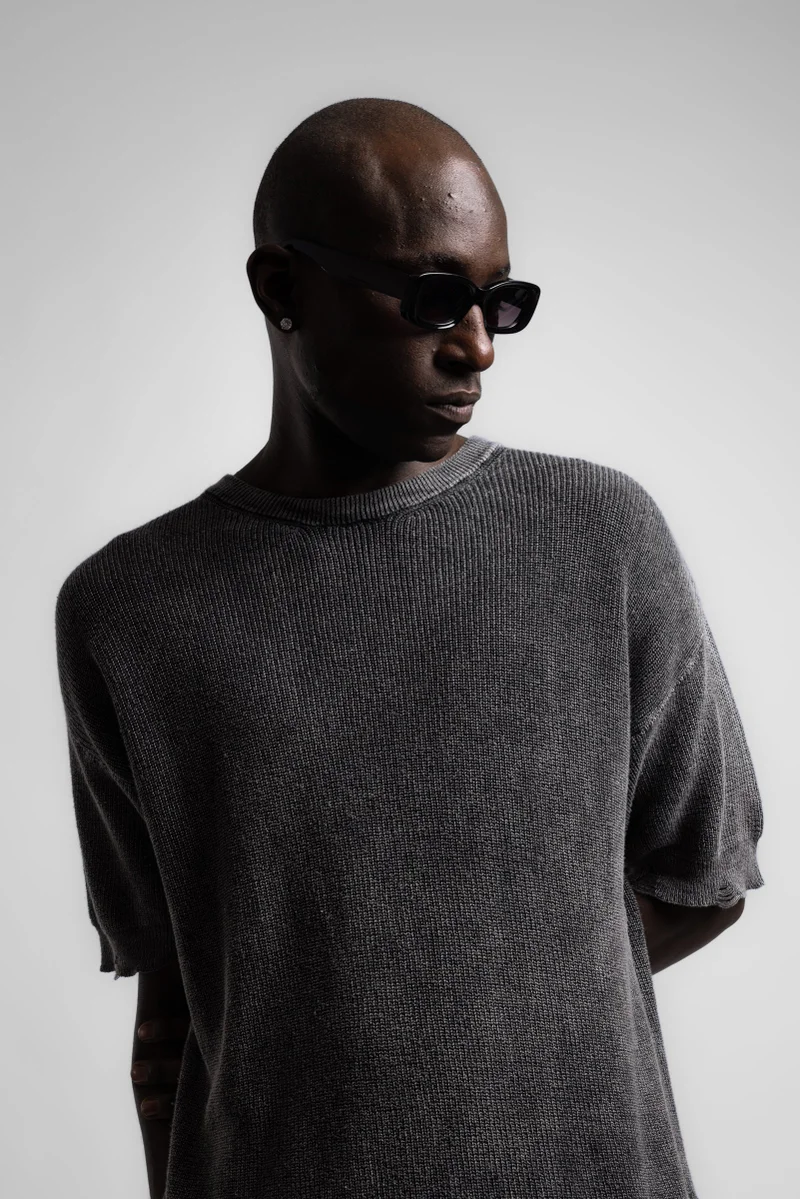 Catch Distressed Detail Knitted T-Shirt