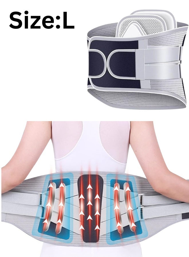Back Support Brace for Men & Women – Adjustable Lumbar Belt with 7 Steel Reinforcements – Breathable and Comfortable Lower Back Brace for Pain Relief, Herniated Disc, Sciatica, and Posture Support-L - Image 1