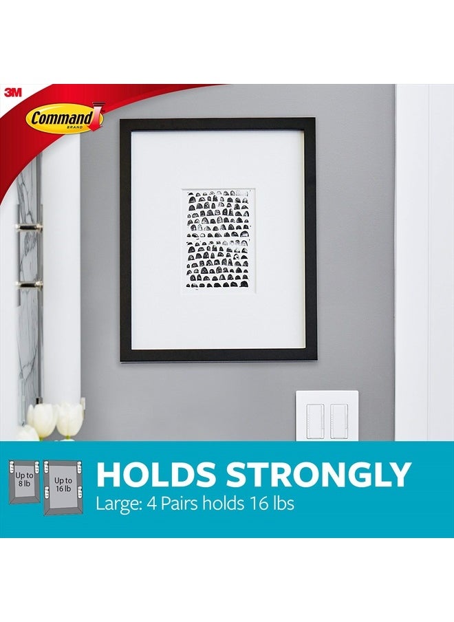 Command Large Bath Picture Hanging Strips, Holds up to 16 lb, Damage Free Hanging Picture Hangers, No Tools Wall Hanging Strips for Bathroom, 4 Pairs (8 Command Strips)  - Image 4