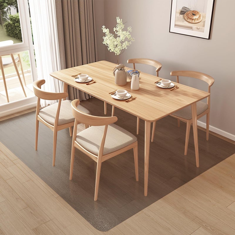 FURKIT Area Mat for Hard Floors, 4'Ã—6' Semi-Clear Black Vinyl Floor Protector for Under Dining Table, Waterproof Non-Slip Plastic Rug, Splat Mat for Under High Chair - Image 1