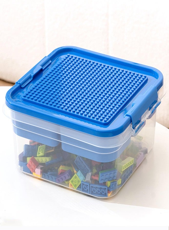 WMM Storage Organizer Bins for Lego, Building Blocks Storage with Building Baseplate Lid, Storage Containers for Building Brick Storage Plastic Stackable Organizer Bin - Image 1