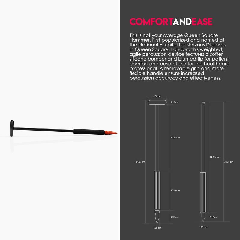 MDF Instruments Neurological Reflex Square Hammer with Pointed Tip - Image 3