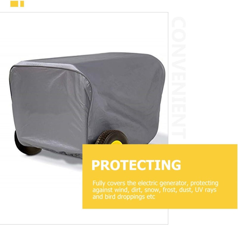 Heavy Duty Small Generator Cover 63.5x60x51.5cm Waterproof Gray Rainproof Generator Shield for Outdoor Portable Power Storage - Image 3