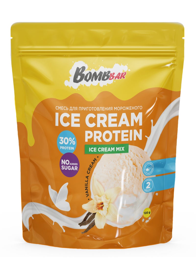BOMBBAR Protein Ice Cream Mix Vanilla Cream Flavor No Sugar Added 120g 