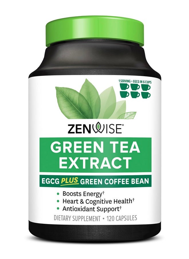 Zenwise Health - Zenwise Health EGCG Green Tea Extract Capsules - Mental Focus + Immune Health + Antioxidant + Heart Support with Green Coffee Bean for Energy & Metabolism Boost - 120 CT - Image 1