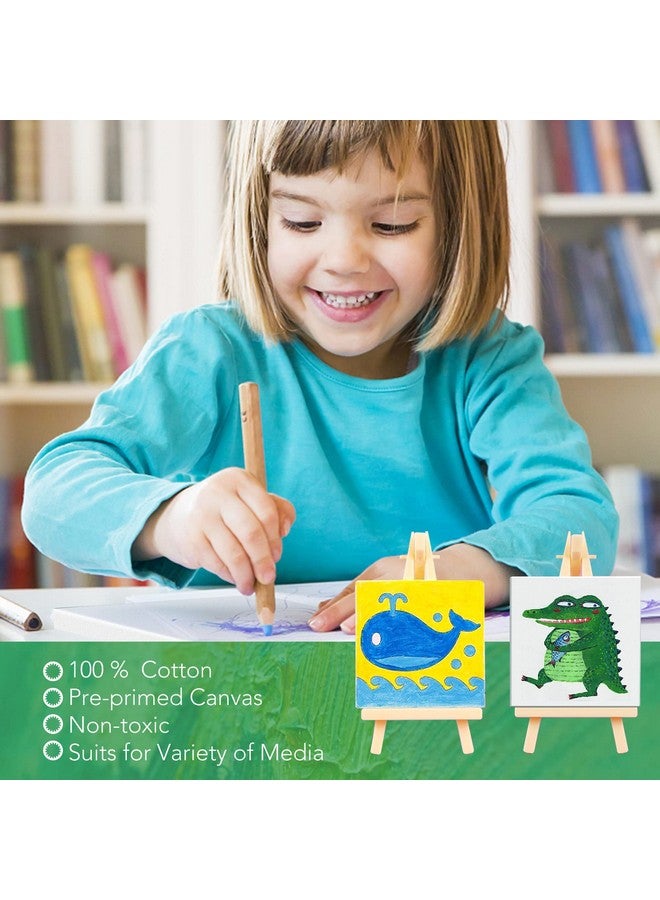 ESRICH Mini Stretched Canvas 10 Pack 5x5inch, 2/5''Profile Art Primed Canvases for Painting, Cotton Small Professional Stretched Canvas for Kids and Art Supplies, for Acrylics, Oils. - Image 2