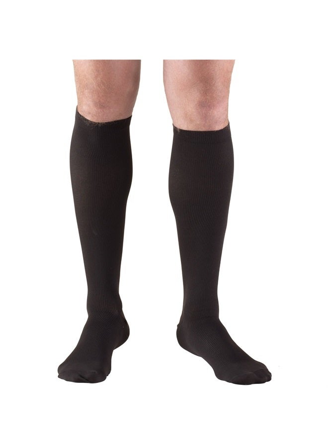 Truform Compression Socks, 15-20 mmHg, Men's Dress Socks, Knee High Over Calf Length, Black, Large - Image 1