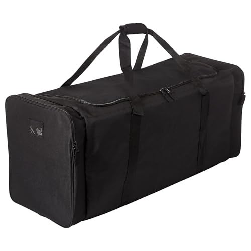 Jetstream Heavy Duty Multi Pocket Travel Duffel Bag | Large Sports Gym Equipment with Water Repellency | Foldable Luggage Bag with Padded Handles For Camping (42 Inch, Black) - Image 1
