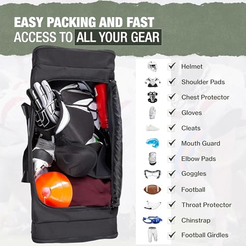 Jetstream Heavy Duty Multi Pocket Travel Duffel Bag | Large Sports Gym Equipment with Water Repellency | Foldable Luggage Bag with Padded Handles For Camping (42 Inch, Black) - Image 5