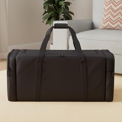 Jetstream Heavy Duty Multi Pocket Travel Duffel Bag | Large Sports Gym Equipment with Water Repellency | Foldable Luggage Bag with Padded Handles For Camping (42 Inch, Black) - Image 2