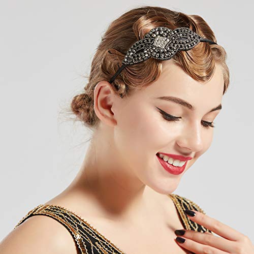 BABEYOND Flapper Headband 1920s Headpiece - Art Deco Headpiece Rhinestone Hair Accessories for Women (Style3-Silver) - Image 4