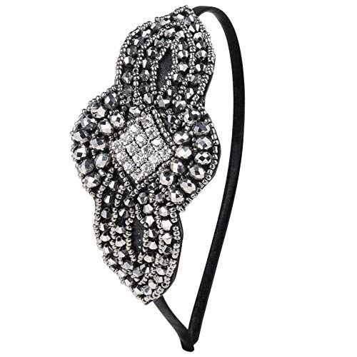 BABEYOND Flapper Headband 1920s Headpiece - Art Deco Headpiece Rhinestone Hair Accessories for Women (Style3-Silver) - Image 1
