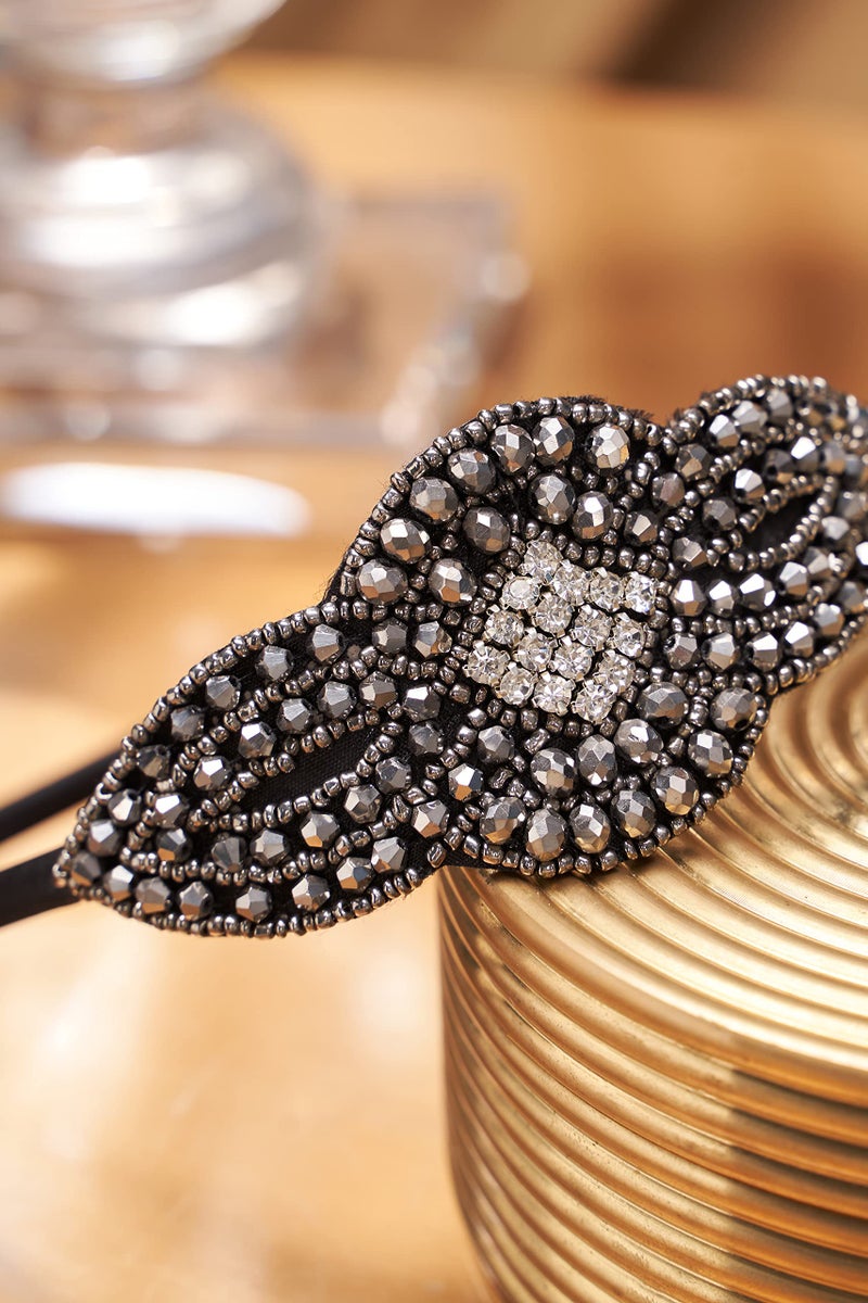 BABEYOND Flapper Headband 1920s Headpiece - Art Deco Headpiece Rhinestone Hair Accessories for Women (Style3-Silver) - Image 3