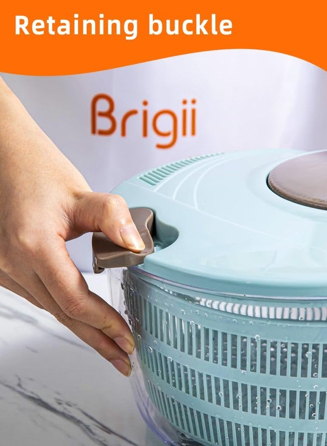 Brigii Salad Spinner, 4L Brigii Salad Spinners - 4.24 Quarts Lettuce Spinner with double drainage holes for Washing, Spinning, and Draining Salad Greens, Fruits, and Vegetables - Image 4