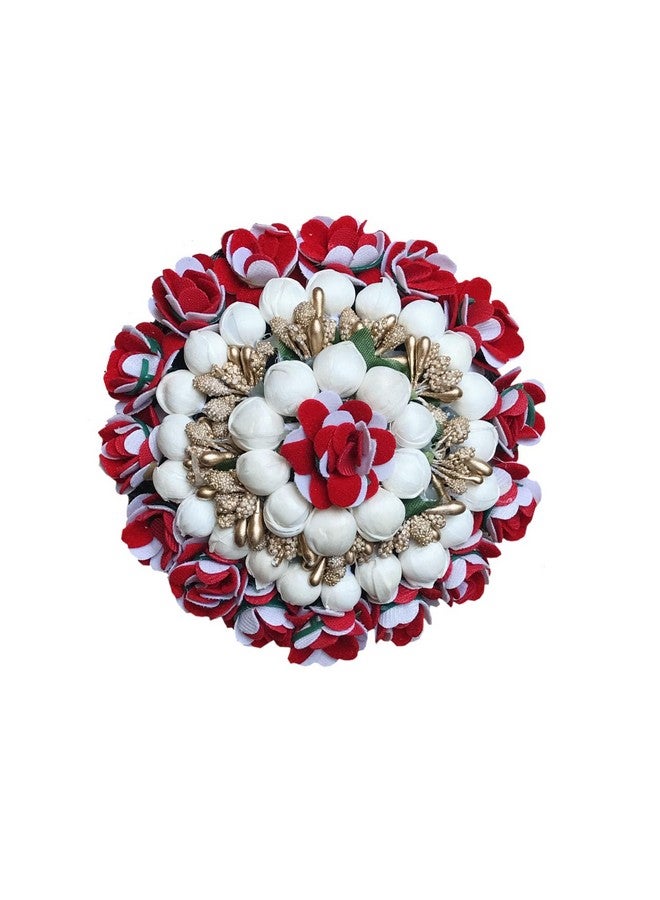 Arooman™ Artificial Flower Hair Juda Gajra/Bun Bridal Accessories For Women, Girls, Pack-01, Color-Multicolor - Image 1