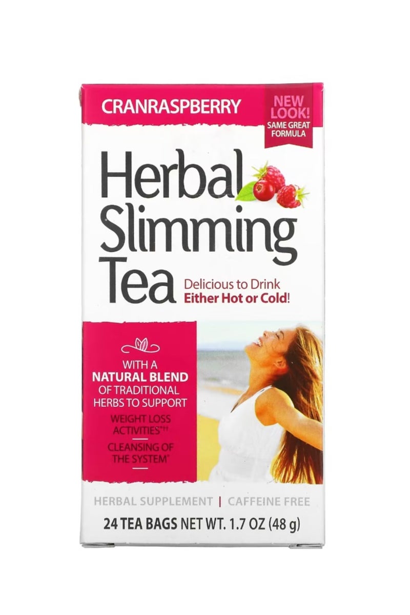 21st Century Herbal Slimming Tea Cranraspberry Caffeine Free 24 Tea Bags 1.7 oz (48 g) - Image 1