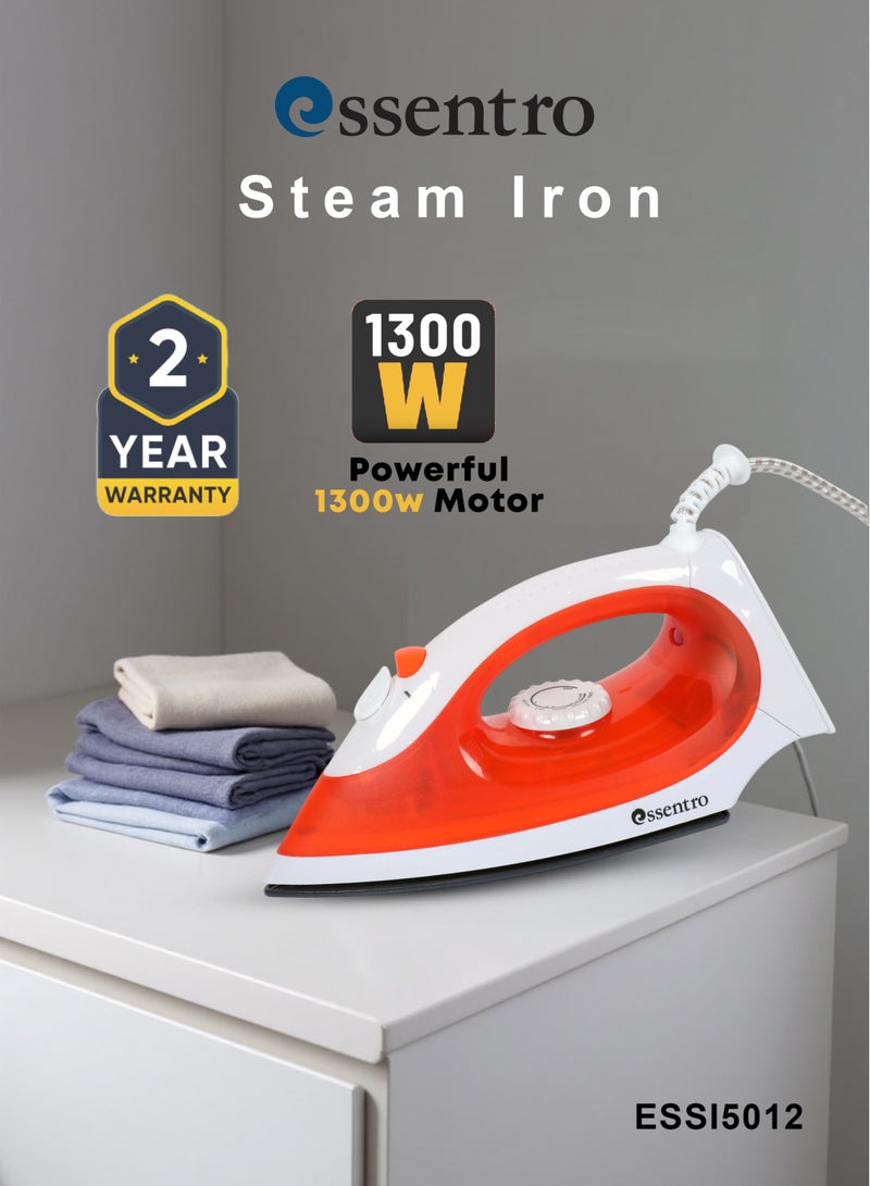 ESSENTRO Essentro Steam Iron 1300W, Ceramic Soleplate ,Adjustable Temperature & Power Indicator Light - ESSI5012  - Image 3