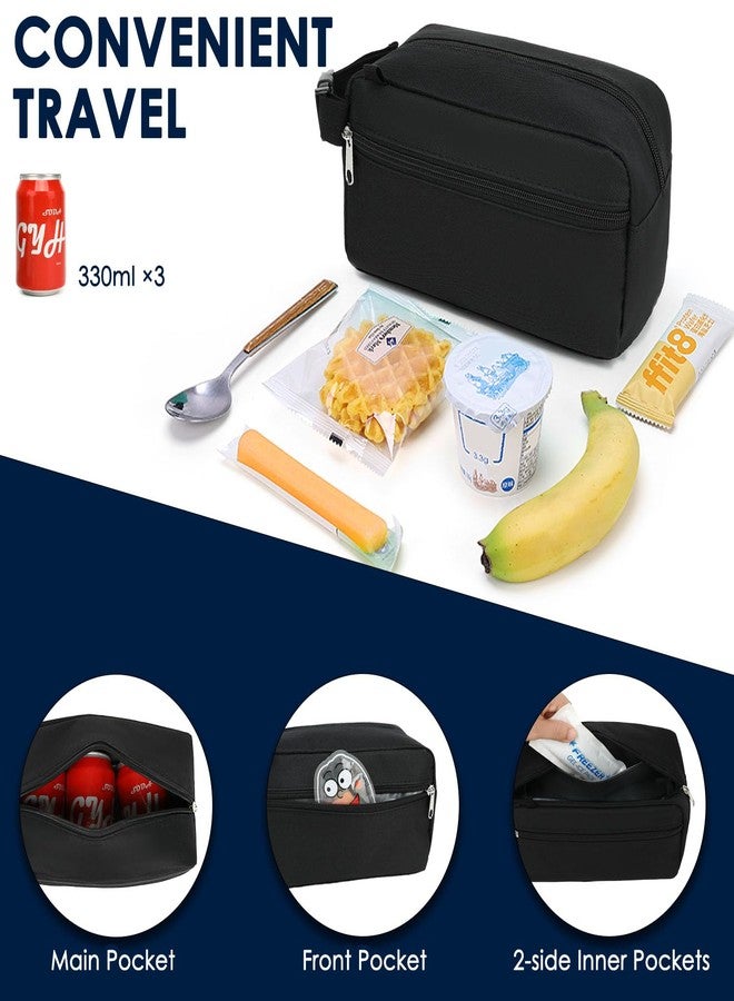 GYEUKHAM Freezable Lunch Bag,Freezable Snack Bag,Mini Cooler Bag for Travel/Work,Small Insulated Bag,Small Cooler Lunch Box with Ice Packs,Insulated Snack Bag with Handle Buckle,Black - Image 4