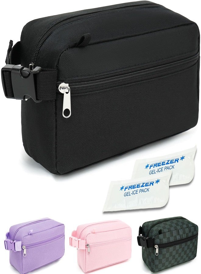 GYEUKHAM Freezable Lunch Bag,Freezable Snack Bag,Mini Cooler Bag for Travel/Work,Small Insulated Bag,Small Cooler Lunch Box with Ice Packs,Insulated Snack Bag with Handle Buckle,Black - Image 1