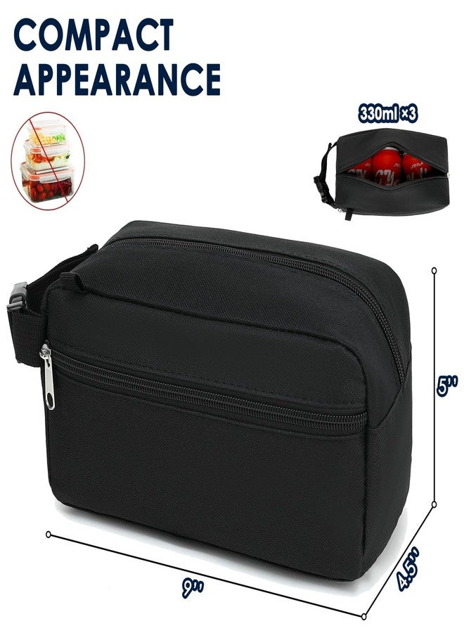 GYEUKHAM Freezable Lunch Bag,Freezable Snack Bag,Mini Cooler Bag for Travel/Work,Small Insulated Bag,Small Cooler Lunch Box with Ice Packs,Insulated Snack Bag with Handle Buckle,Black - Image 5