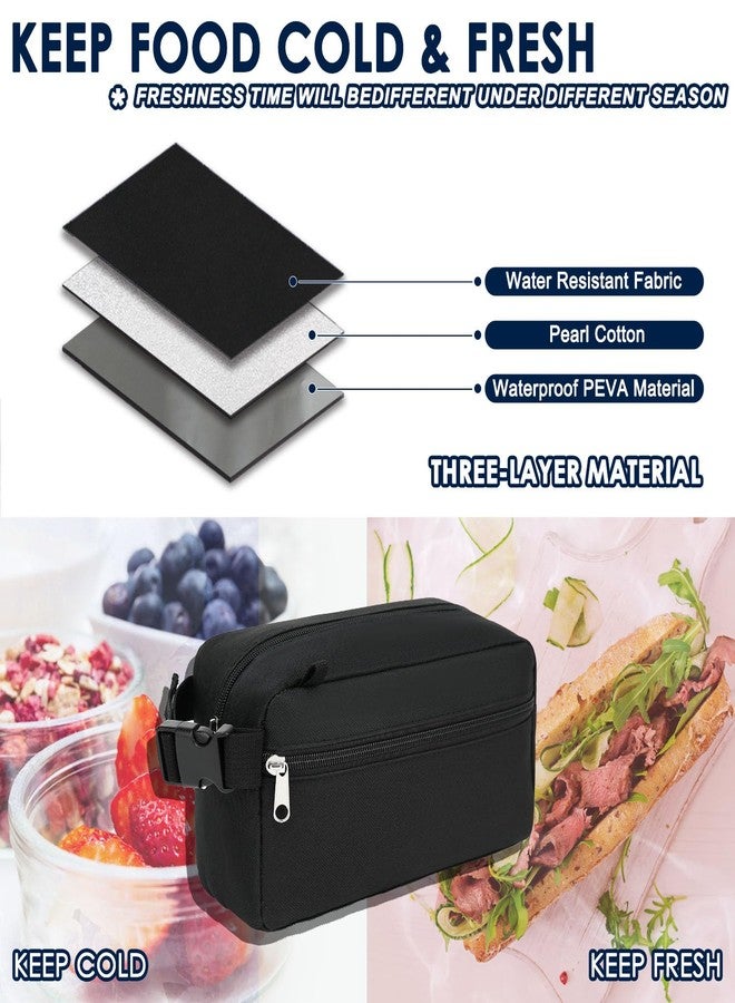 GYEUKHAM Freezable Lunch Bag,Freezable Snack Bag,Mini Cooler Bag for Travel/Work,Small Insulated Bag,Small Cooler Lunch Box with Ice Packs,Insulated Snack Bag with Handle Buckle,Black - Image 2