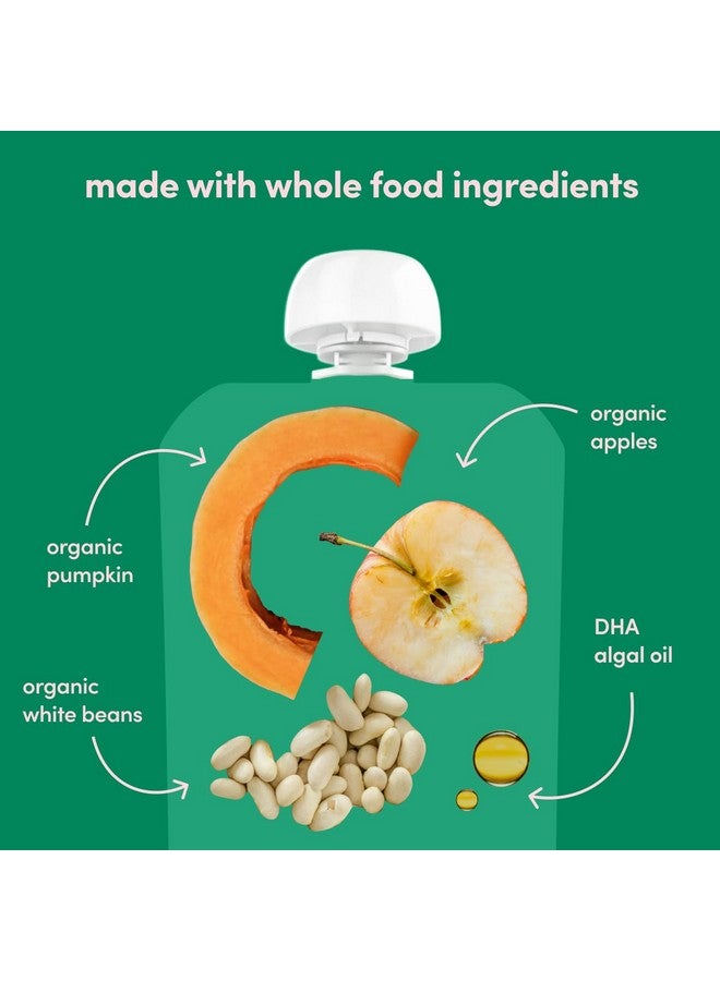 Cerebelly Organic Baby Food Pouches - Organic Veggie Purees for Toddlers | No Added Sugar, Fiber, Non-GMO | Blended Toddler Pouches | 4 Ounce BPA-Free Pouch | White Bean Pumpkin Apple | 6 Count - Image 3