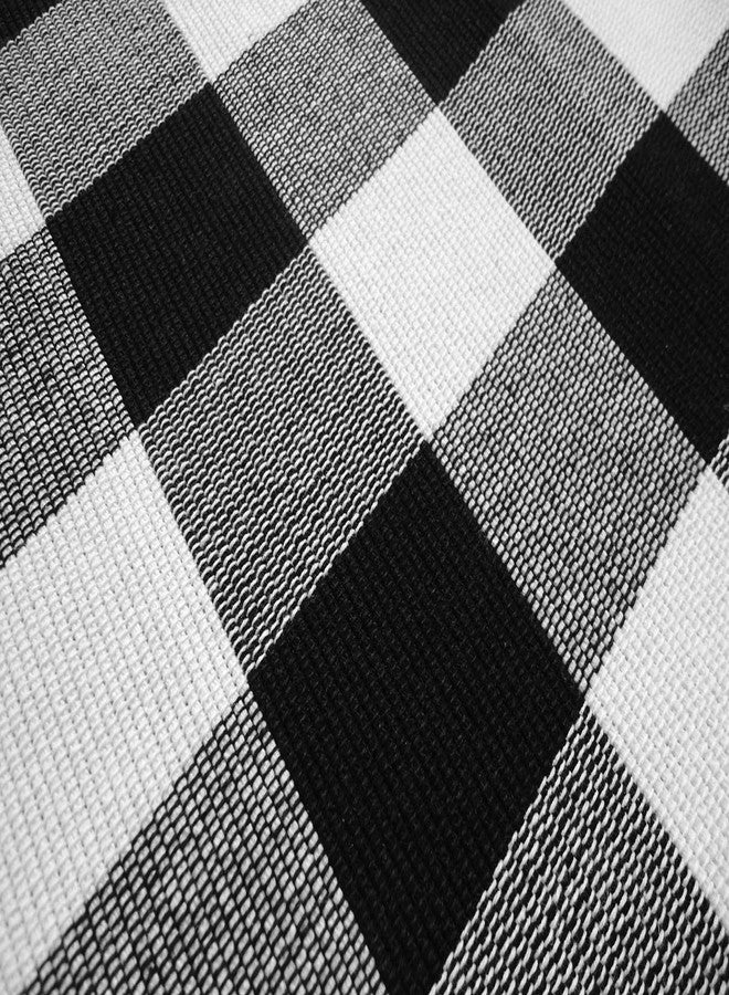 LEVINIS Reversible Placemats for Dining Table Set of 6- Washable Cotton Woven Black and White Farmhouse Placemats Dinning Table Décor - Image 5