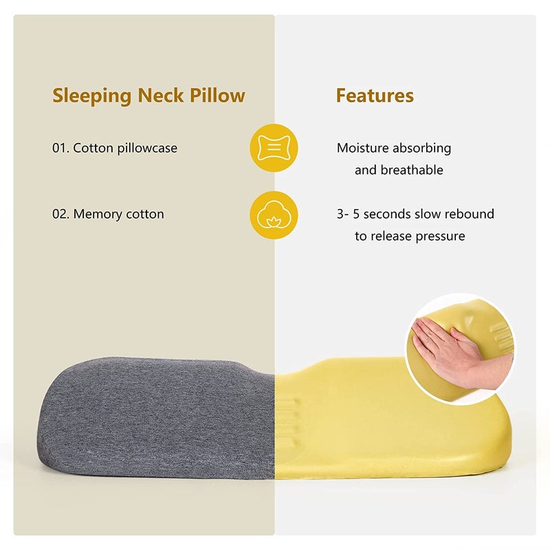 Deoxys Sleeping Neck Pillow Ergonomically Designed Neck Support Pillow for Neck and Shoulder Pain Relief Memory Foam Pillow for Neck for Cervical Spondylosis Patients or People with Neck Soreness - Image 5