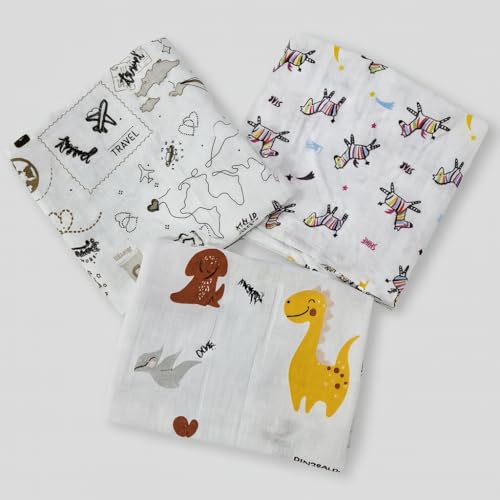 Firstblow 100% Muslin Cotton Swaddle for new Born Baby | Size-110cm x 100cm (42"x39") Ultra Soft Baby Swaddle wrap for new Born | Printed Mulmal Muslin Swaddle Wrap - Image 2